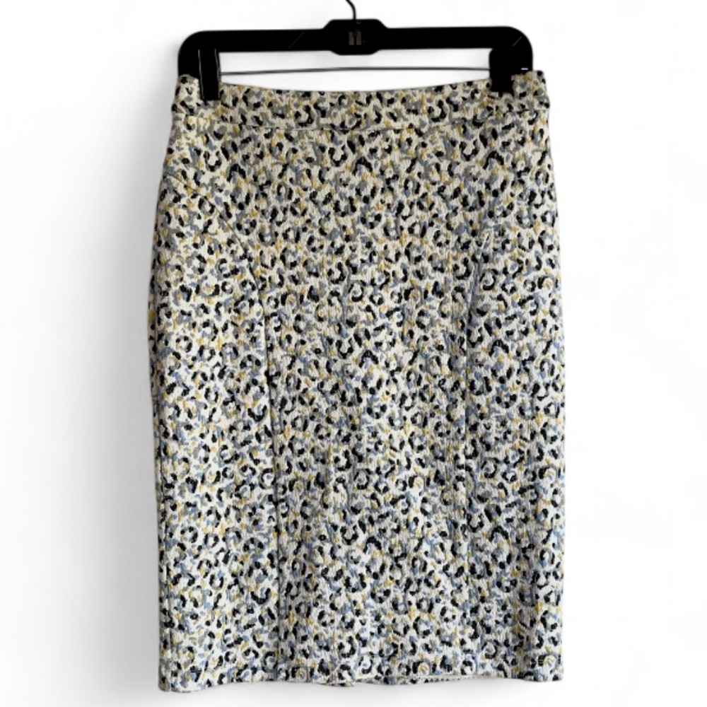 Maeve Anthropologie Leopard Print Stretch Knit Pencil Skirt Size M